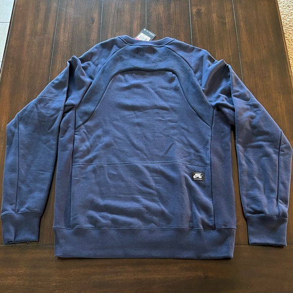 2015 NWT NIKE SB DRI-FIT SKATEBOARDING NAVY BLUE CREWNECK SWEATSHIRT MEN’S LARGE - Picture 8 of 11
